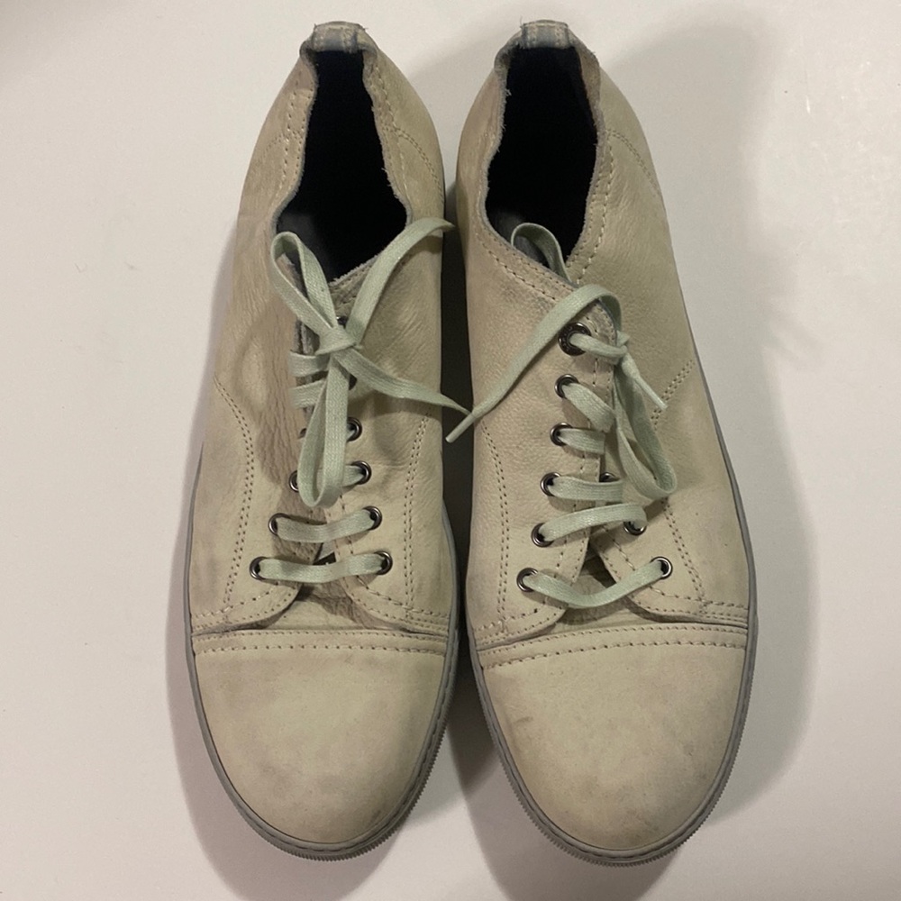 Lanvin Men's Cream Calfskin Low Top Sneakers 11